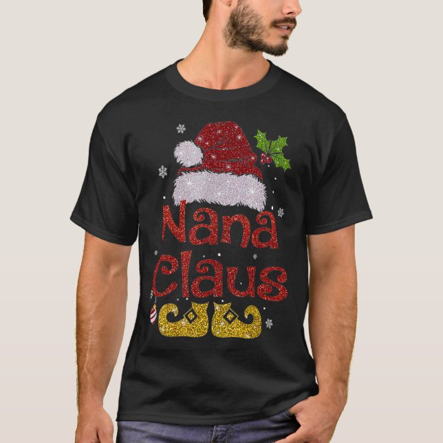 Tjuny julfamiljepresenter för Santa Nana Claus T Shirt (Framsida)