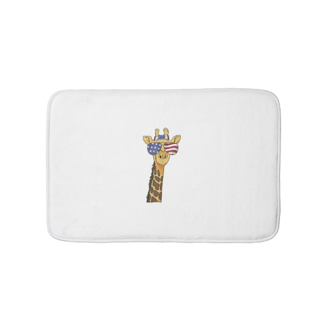 Tjuny juli 4:e Flagga Patriotic Giraffe Badrumsmatta (Framsidan)