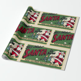 Tjuny jultomten "Naughty" eller "Nice" Text Retro  Presentpapper