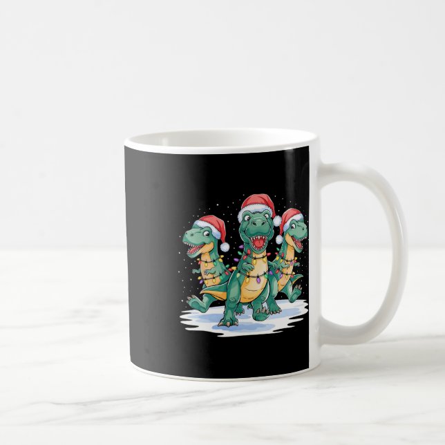 Tjuny jultomten Reindeer Cute Dinosaur Santa Kaffemugg (Höger)