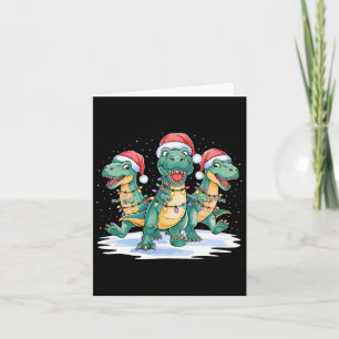 Tjuny jultomten Reindeer Cute Dinosaur Santa Kort