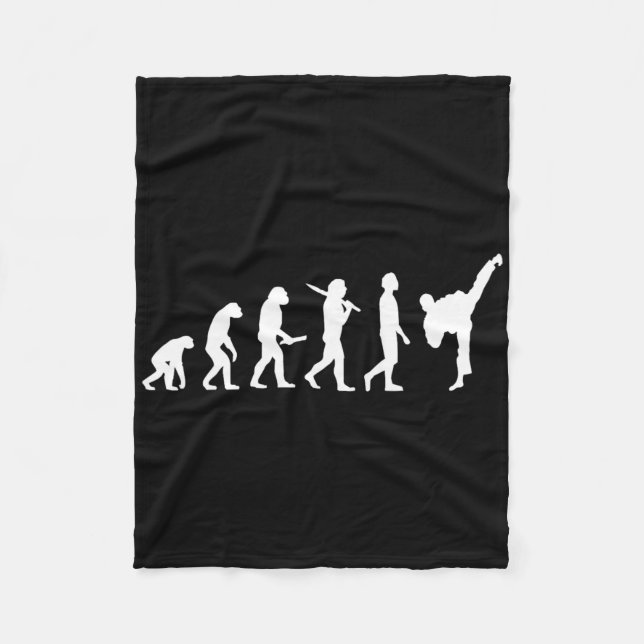 Tjuny Karate Evolution Gift for Martial Artists Fleecefilt (Framsidan)