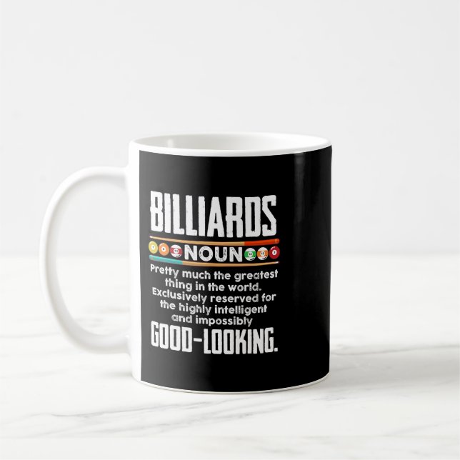 Tjuny miljardlista 8 Boll Bassäng Pl Kaffemugg (Vänster)