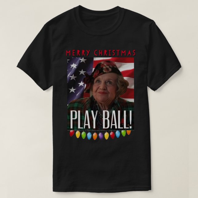 Tjuny moster Bethany god jul spelar boll diagram T Shirt (Design framsida)