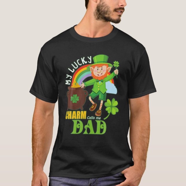 Tjuny Pappa Paddy Day St Patricks Lucky Charm Call T Shirt (Framsida)