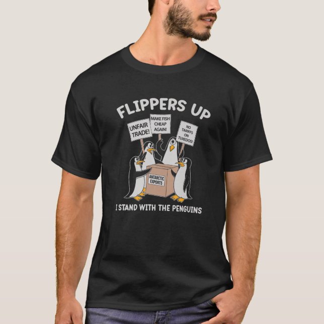 Tjuny Penguins protest mot tariffpremier T Shirt (Framsida)