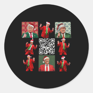 Tjuny Qr Ordförande Trump jul Dancing Dance M Runt Klistermärke