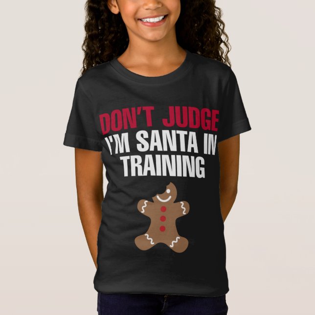 Tjuny Santa in Training Jul Gingerbröd Cook T Shirt (Framsida)