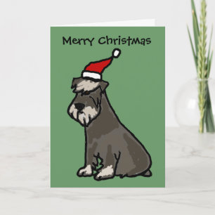 Tjuny Schnauzer i julhatt Helgkort