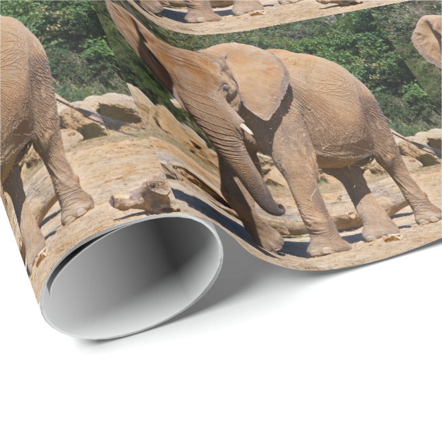 Tjur elefant presentpapper (Rullad Hörn)