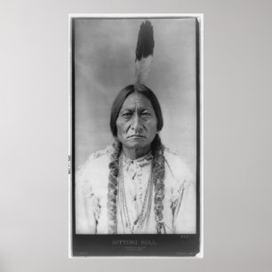 Tjur för sitta för Lakota indian högsta Poster