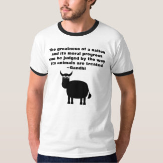 Tjur för svart för Gandhi djurens T-shirt