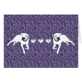 Tjur för vitamerikangrop med hjärtor/lilor hälsningskort