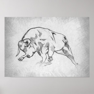 Tjur - Grafisk Teckning Poster