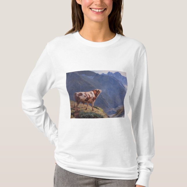 Tjur i Alperna (av Eugène Burnand) T Shirt (Framsida)