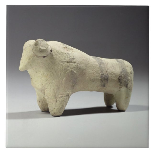 Tjur i den Ubaid stilen, c.4000-3500 BC (terracott Kakelplatta (Framsidan)