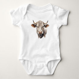 Tjur med horn Söt bondgård djur Baby body T Shirt