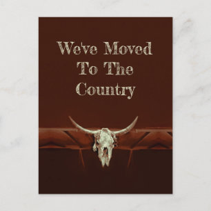 Tjur skalle Brun Country Western Style Flytt Vykort