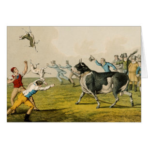 "Tjur som agnar", pub. vid Thomas McLean, 1820, Hälsningskort