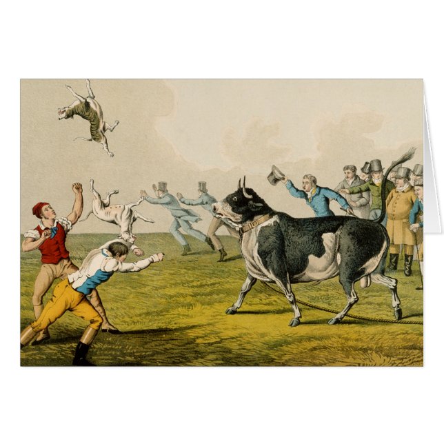 "Tjur som agnar", pub. vid Thomas McLean, 1820, Hälsningskort (Framsidan Horizontal)