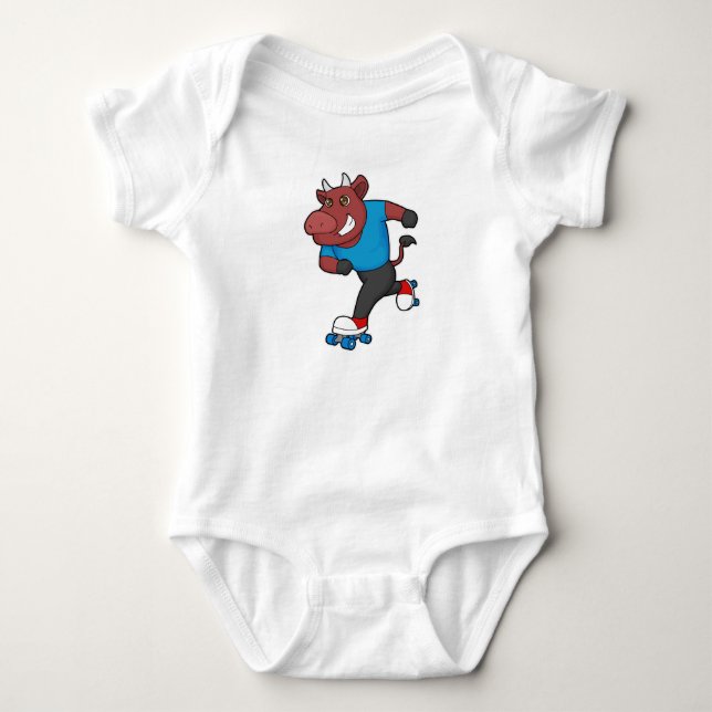 Tjur vid inline skating med rullskridskor t shirt (Framsida)