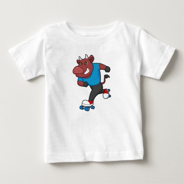 Tjur vid inline skating med rullskridskor t shirt (Framsida)