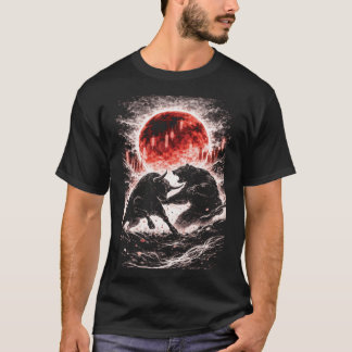 Tjur vs Björnmarknad i Red Moon Forest - Japanska T Shirt