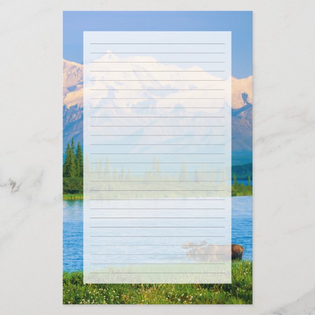 Tjurälg i Wonder Lake Brevpapper (Framsida)