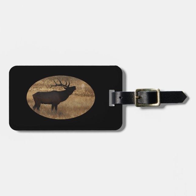 Tjurälg som bugling i silhouette bagagebricka (Horisontell Framsida)