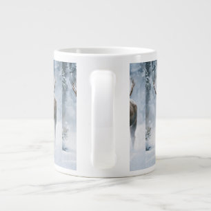 Tjurälg som går genom boreal snö jumbo mugg