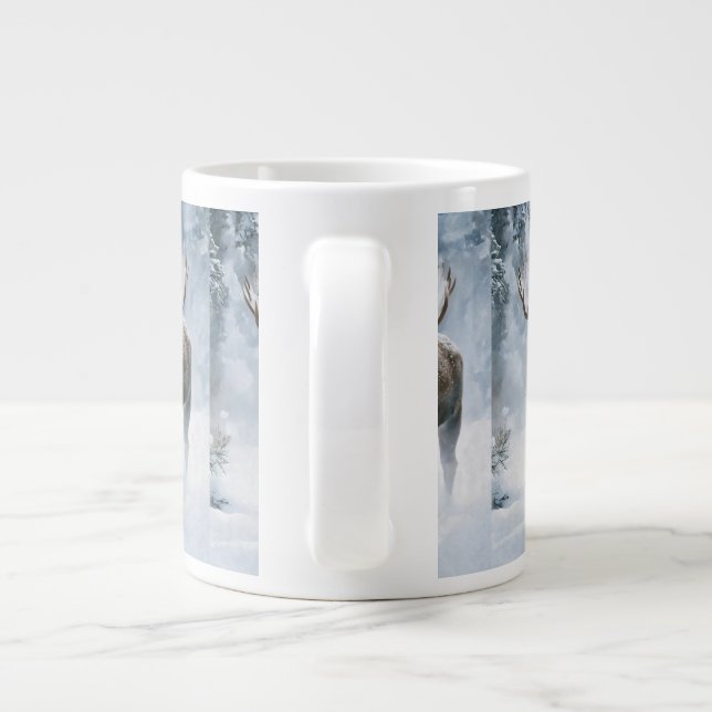 Tjurälg som går genom boreal snö jumbo mugg (Baksidan)