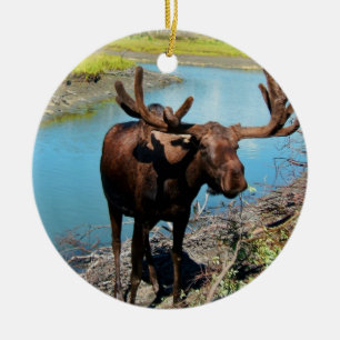 Tjurälgprydnad Julgransprydnad Keramik