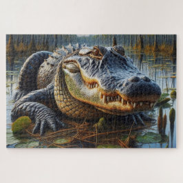 Tjuralligator i sumpmark pussel