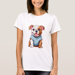 Tjurar av typen Cute och lycklig baby hund T Shirt