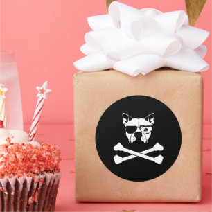 Tjurar och korsben runt klistermärke