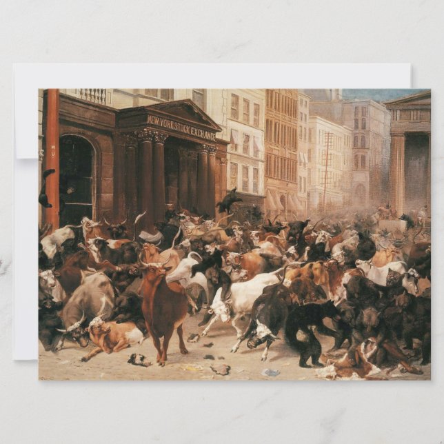 Tjurar och päron på Lagrar-marknaden (W.H. Beard) Kort (Framsida)
