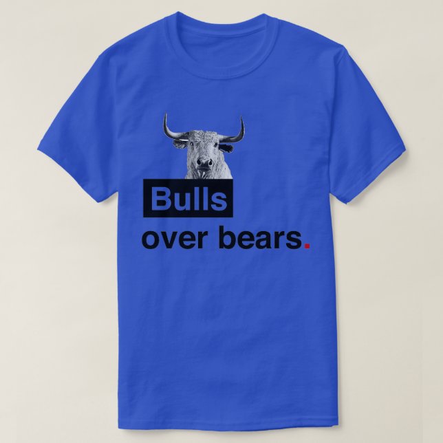Tjurar över Bears Wall street T Shirt (Design framsida)