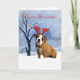 Tjurchristmas-kort - bulldog har renar antl helgkort