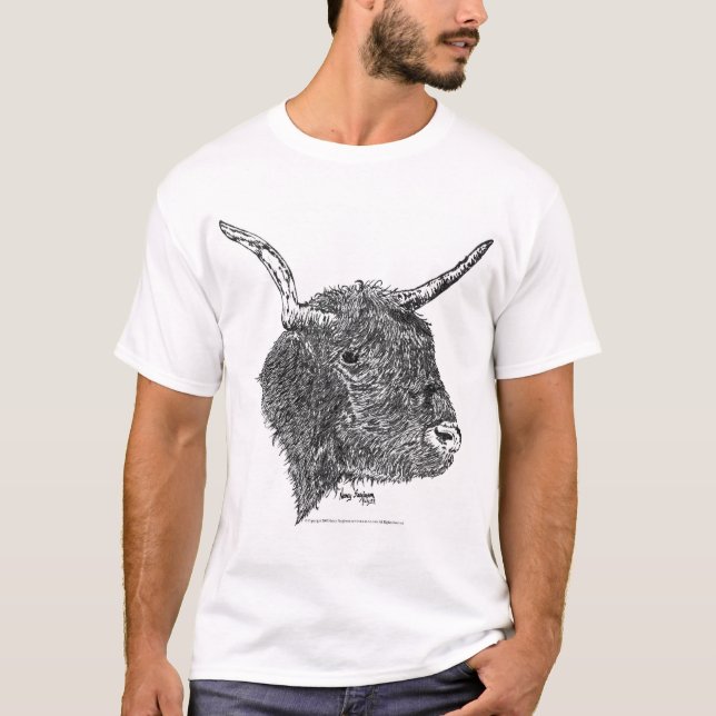 Tjuren med Horns skrivar och bläckteckningen Tee Shirt (Framsida)