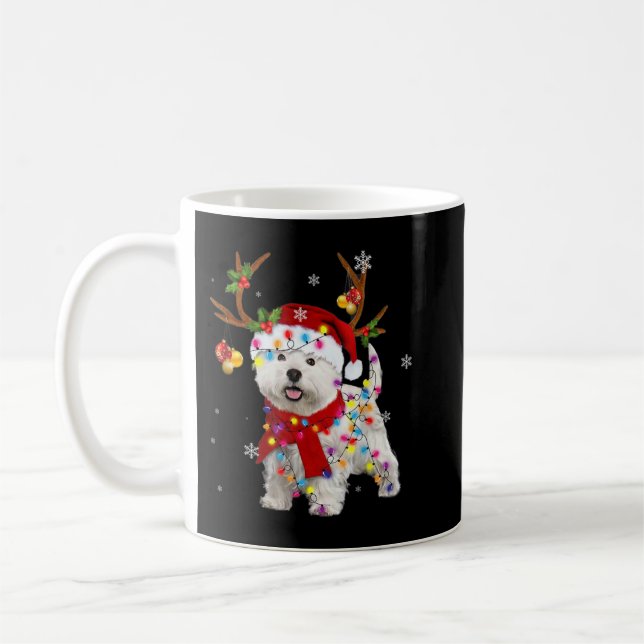 Tjuren vid jul Reindeer jul Ligh Kaffemugg (Vänster)