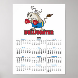 tjurfäktare rolig boxare tjur seriefigur poster