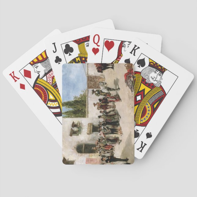 Tjurfäktare som förbereder sig för kampen (olja på kortlek (Baksidan)