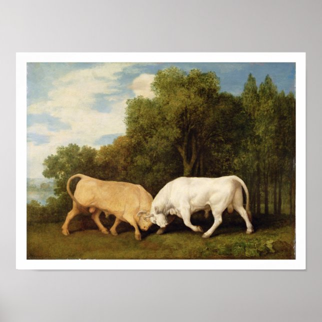 Tjurfäktning, 1786 (olja på panelen) poster (Framsidan)