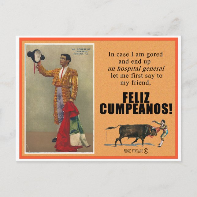 TJURFÄKTNING GLAD FÖDELSEDAG GRATTIS KORT (Framsida)