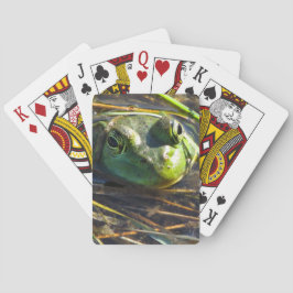 Tjurgroda som leker kort spel kort