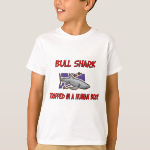 Tjurhaj som fångas i en människokropp t-shirt