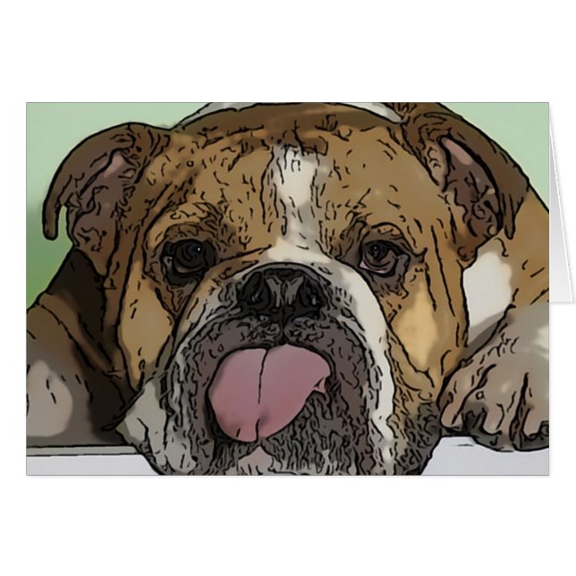 tjurhund hälsningskort (Framsidan Horizontal)