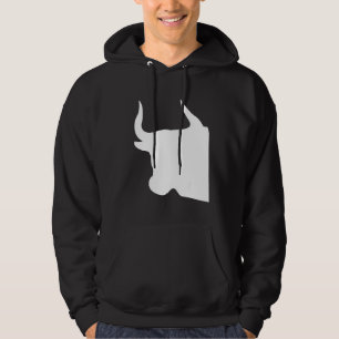 Tjurhuvud Silhuett Tjur Nacke Tjurhorn Stjärntecke Hoodie