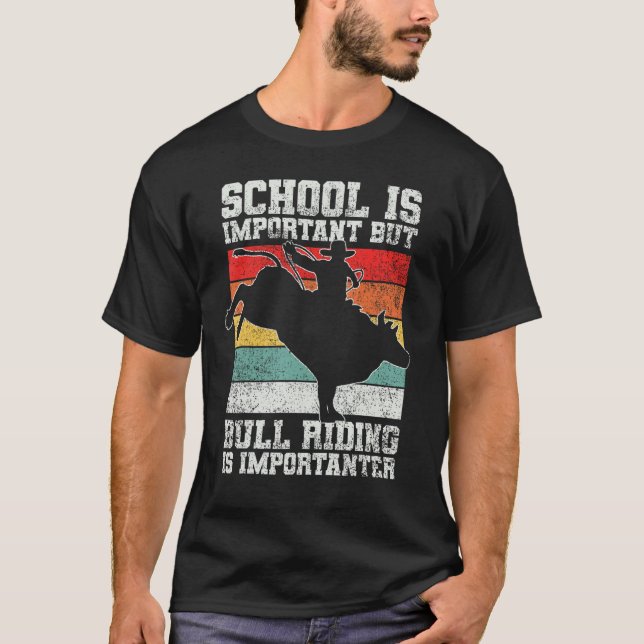 Tjurridning Cowboy Rodeo T Shirt (Framsida)