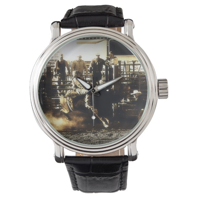 Tjurridning Rodeo Cowboy Country Western Armbandsur (Framsida)